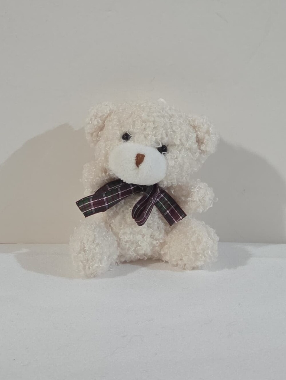little white bear plushie keychain